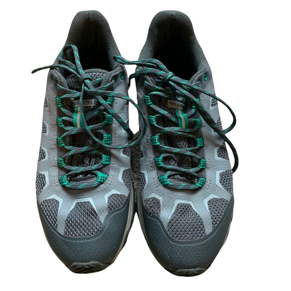 MERRELL Fiery Gore Tex Trail Running Shoes / Sneakers in Gray & Green 8 - Picture 3 of 13